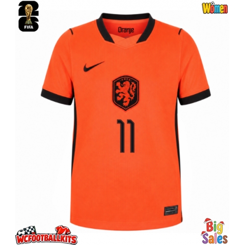 Netherlands Cody Gakpo #11 Replica Home Stadium Shirt for Women World Cup 2026 Short Sleeve